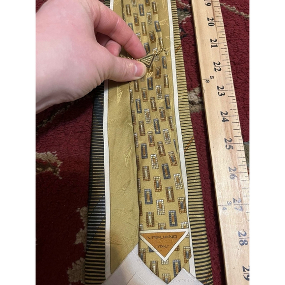 Vitaliano Pancaldi Men's Designer Neck Tie Baroque Geometric 100% Silk Italy - Picture 5 of 8